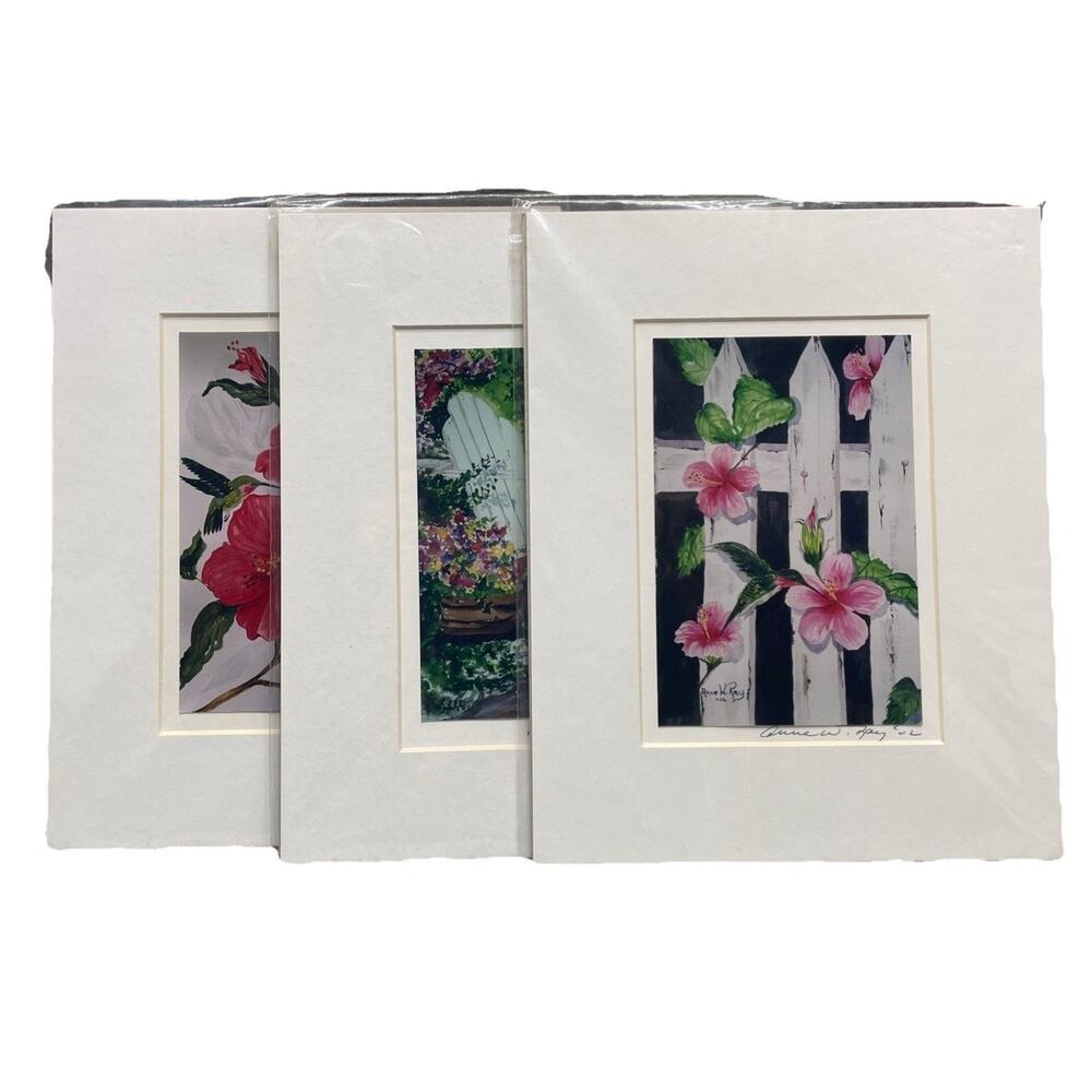 Caribbean Colours Watercolor Anne W. Ray Prints (Photos) 4"x6" Signed '02 Matted